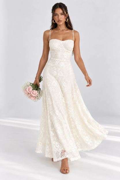 Seraphina Ivory Lace Maxi Dress