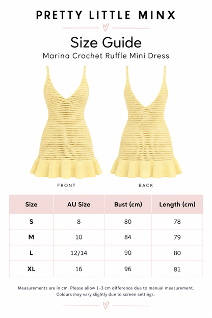 Marina Crochet Ruffle Mini Dress
