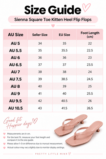 Sienna Square Toe Kitten Heel Flip Flops