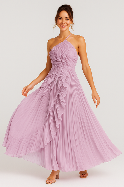 Lilac Ruffle Maxi Dress