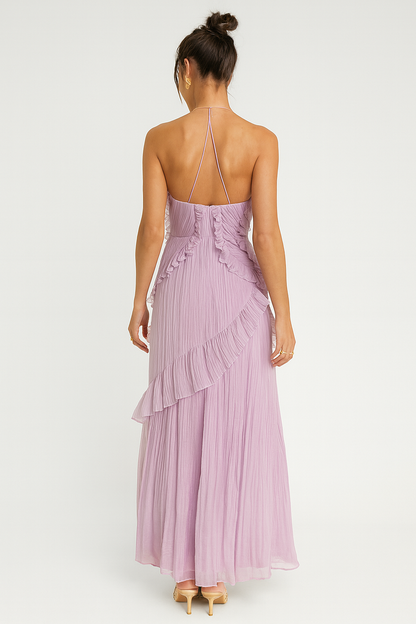 Lilac Ruffle Maxi Dress