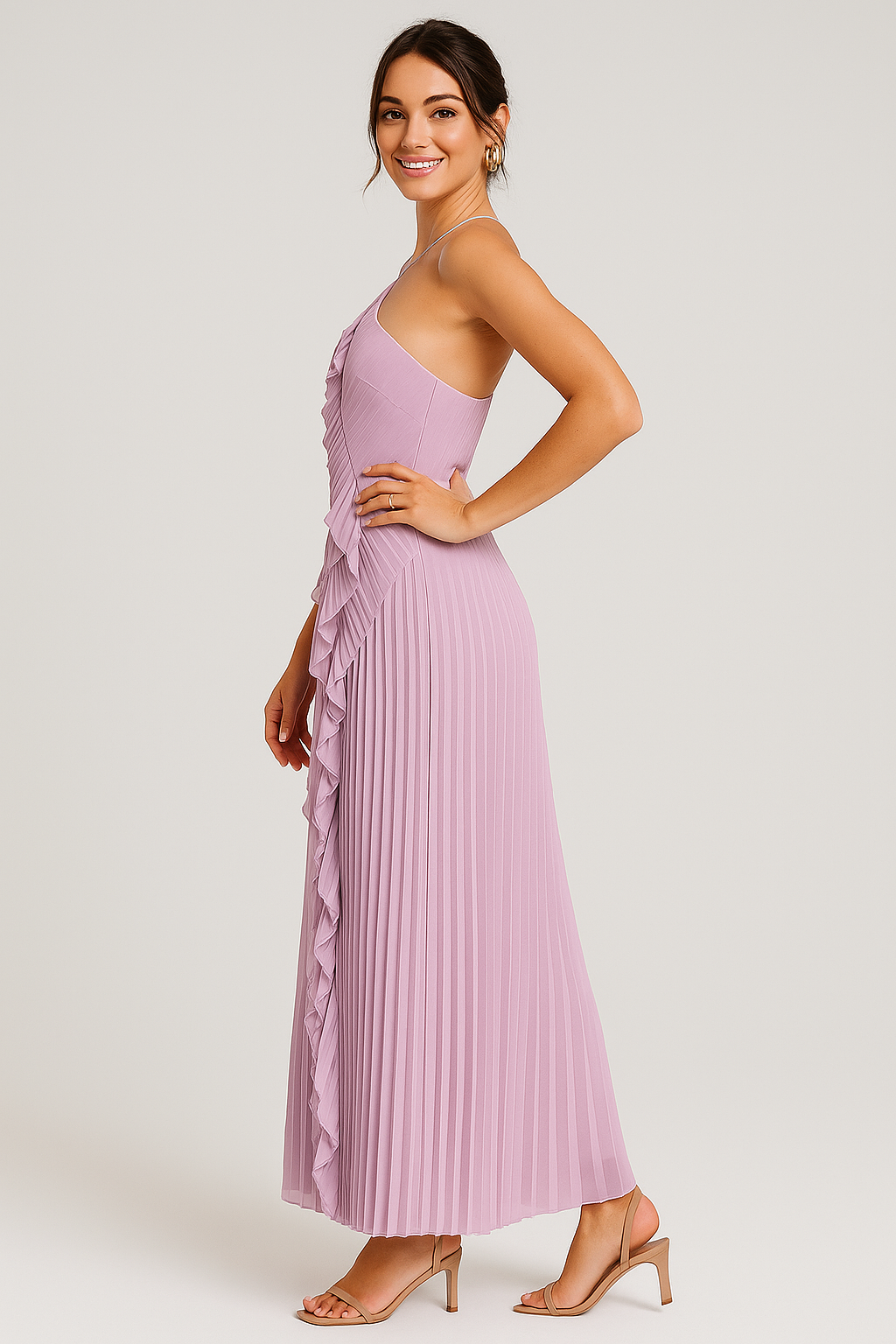 Lilac Ruffle Maxi Dress