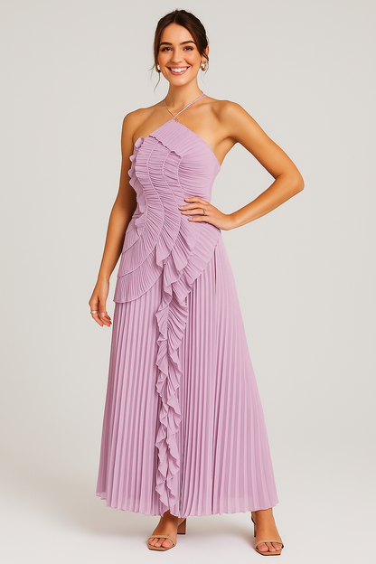 Lilac Ruffle Maxi Dress