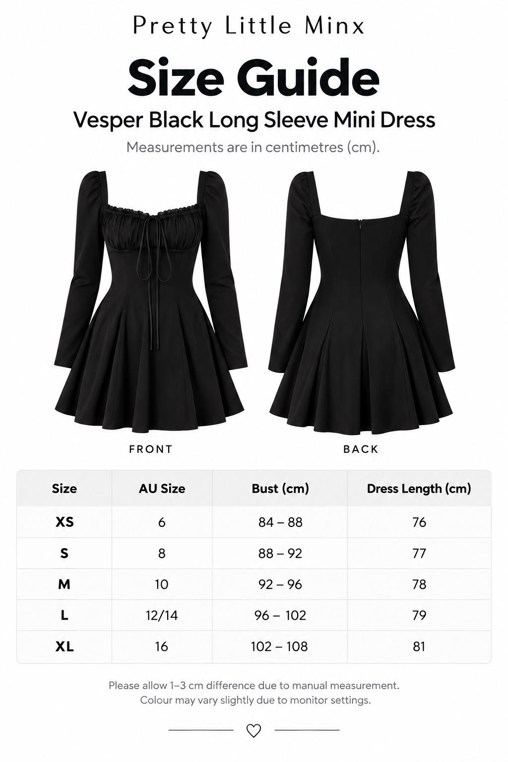 Vesper Black Long Sleeve Mini Dress