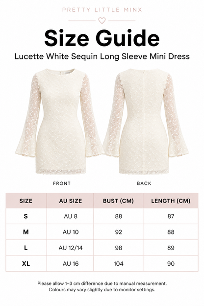 Odette Ivory Embellished Long Sleeve Mini Dress