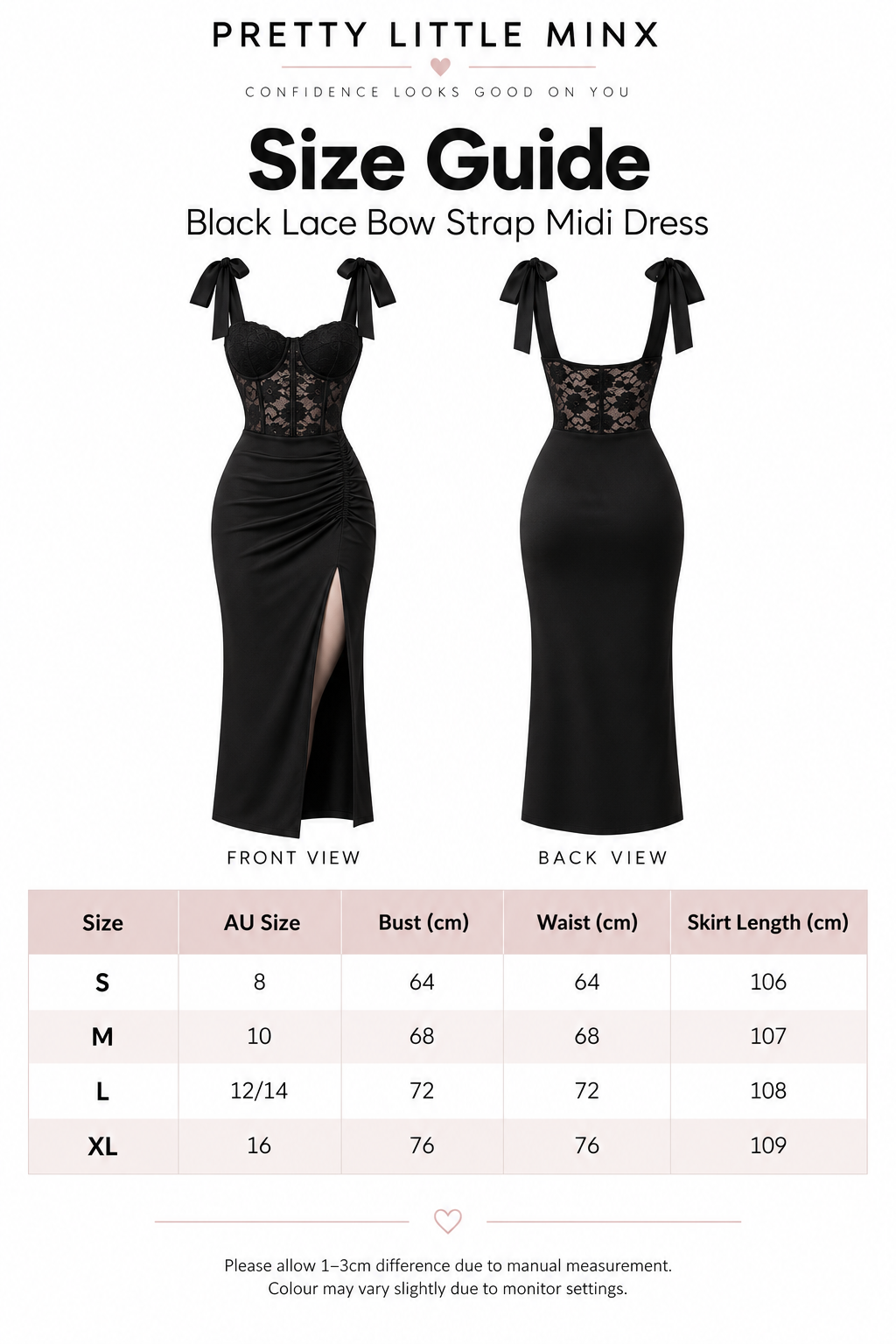 Valentina Black Lace Bow Midi Dress