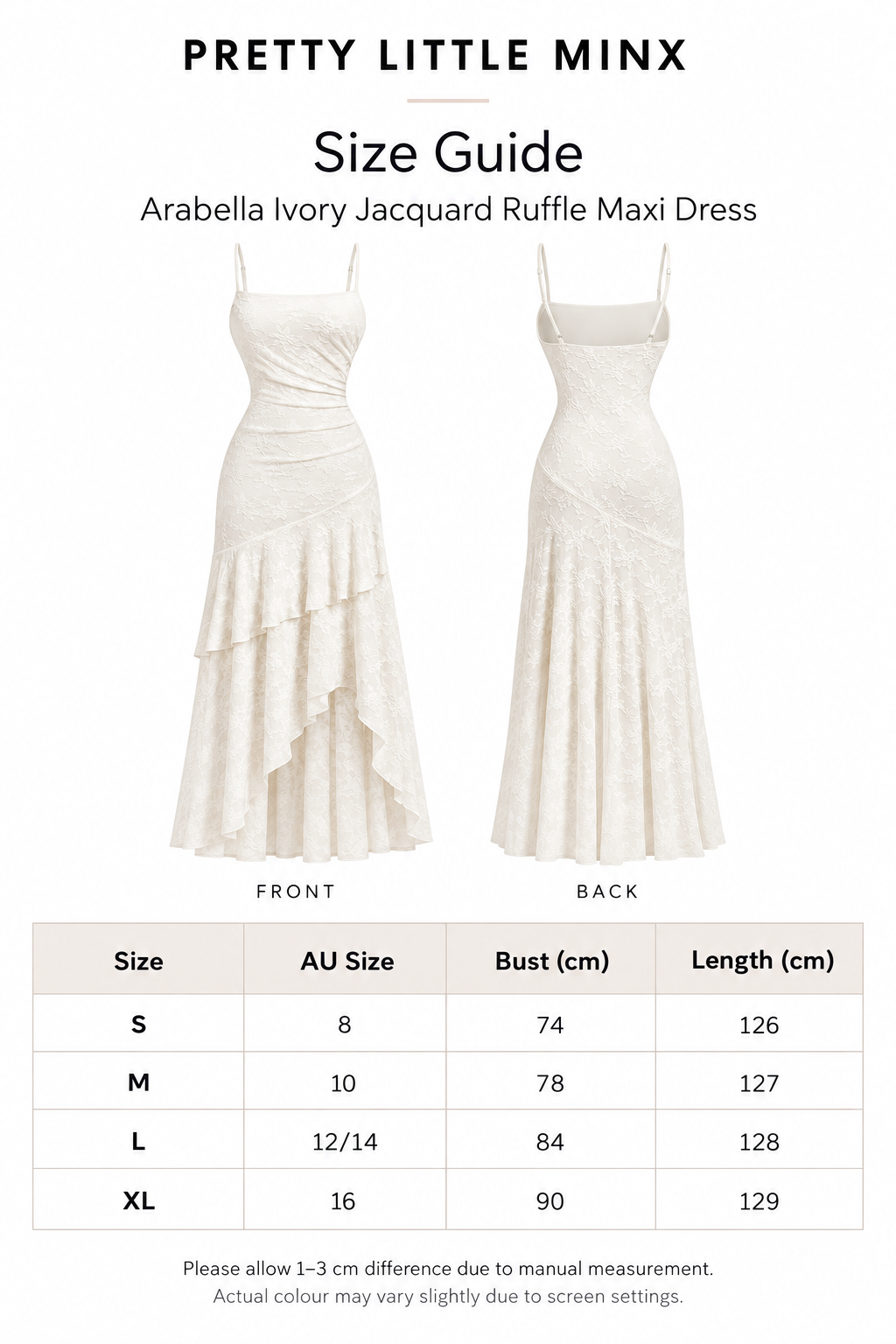Evangeline Ivory Jacquard Ruffle Maxi Dress
