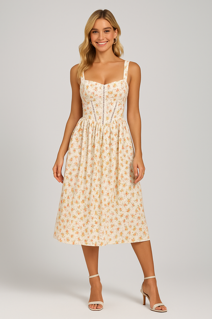 Meadow Bloom Midi Dress
