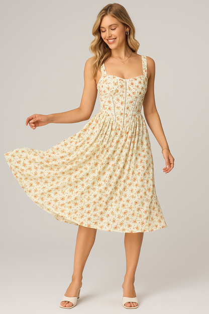 Meadow Bloom Midi Dress