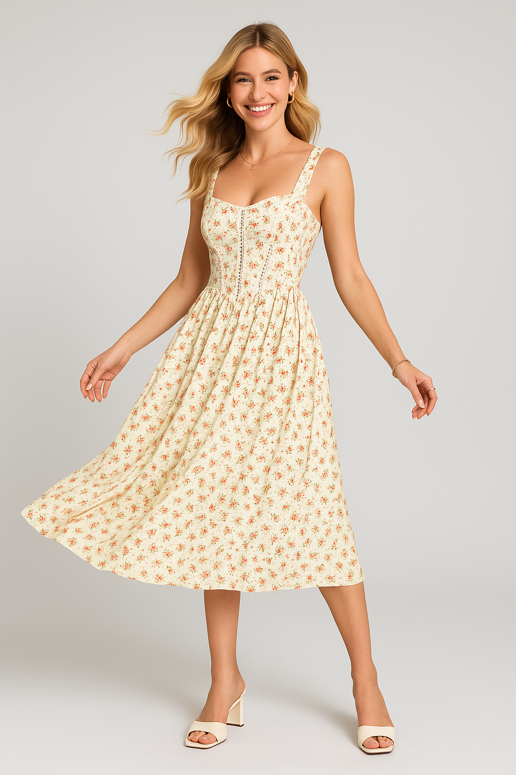 Meadow Bloom Midi Dress