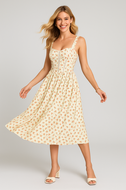 Meadow Bloom Midi Dress