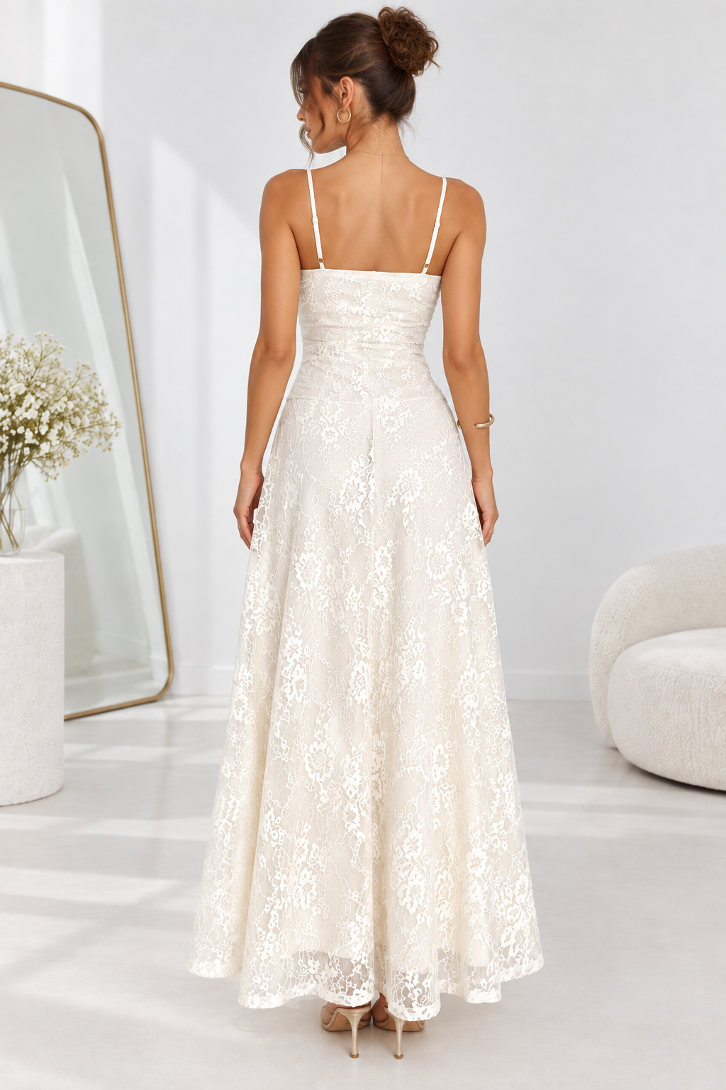 Elowen Ivory Lace Maxi Dress