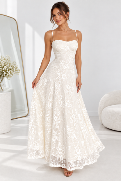 Elowen Ivory Lace Maxi Dress