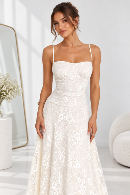 Elowen Ivory Lace Maxi Dress