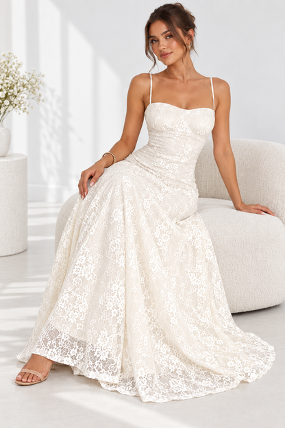 Elowen Ivory Lace Maxi Dress