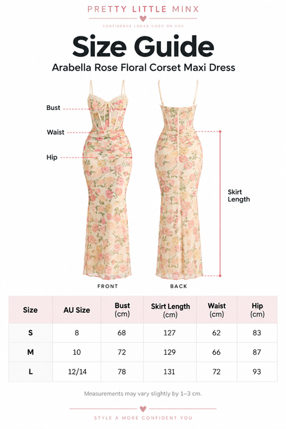 Arabella Rose Floral Corset Maxi Dress