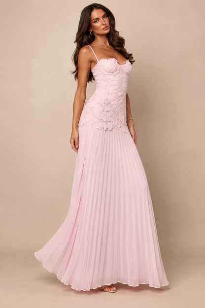 Seraphina Baby Blue Square Neck Backless Maxi Dress