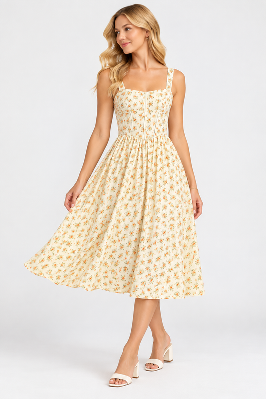 Meadow Bloom Midi Dress