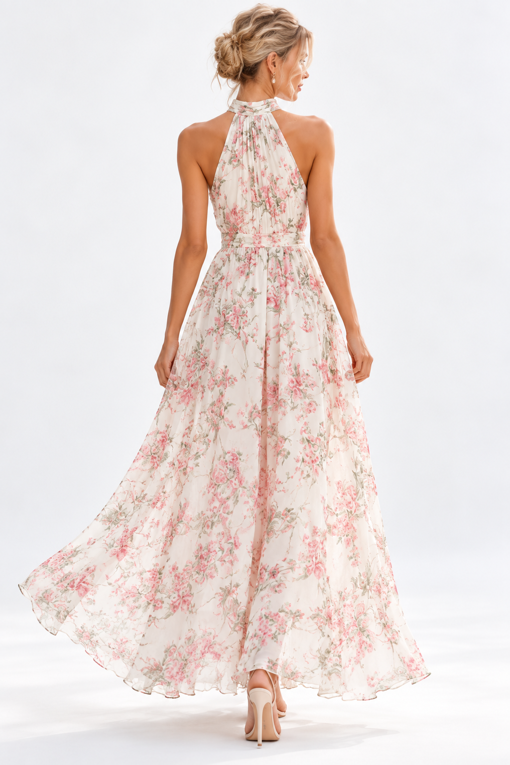 Elowen Floral Halter Neck Maxi Dress