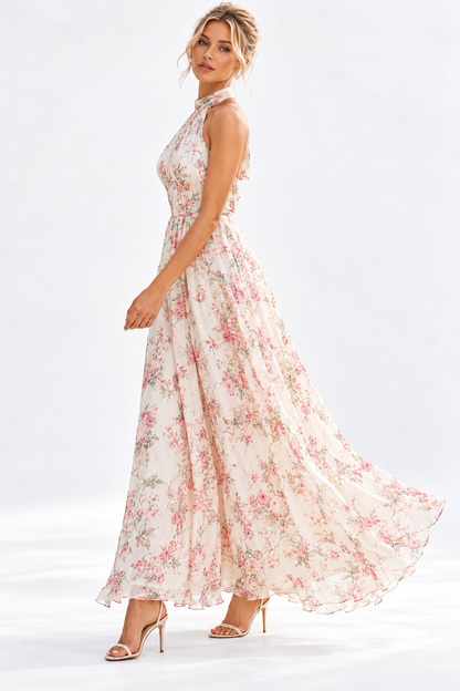 Elowen Floral Halter Neck Maxi Dress