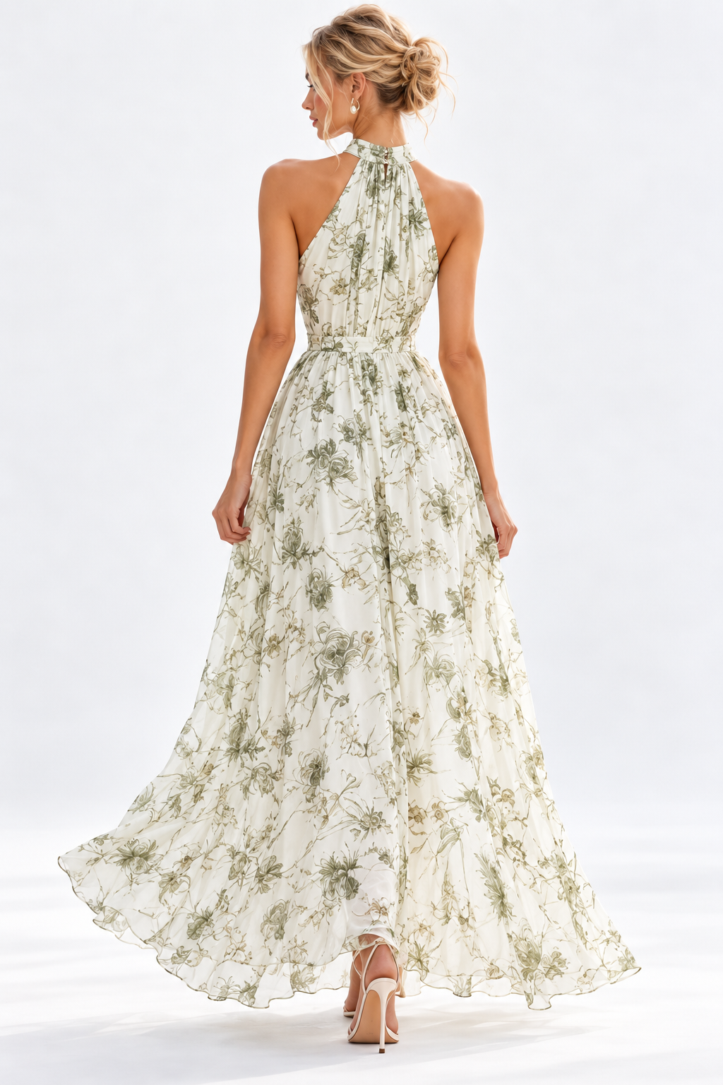 Elowen Floral Halter Neck Maxi Dress