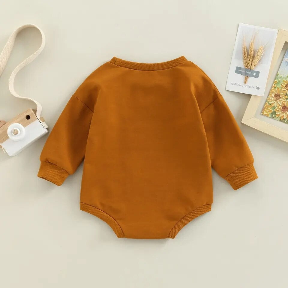 Baby Crew Romper Tan