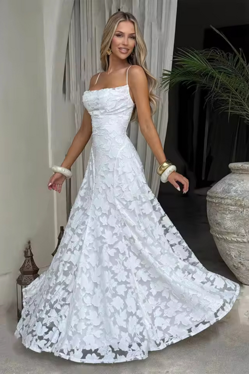 Aurora Lace Backless Maxi Dress