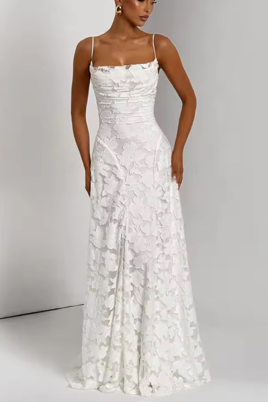 Aurora Lace Backless Maxi Dress