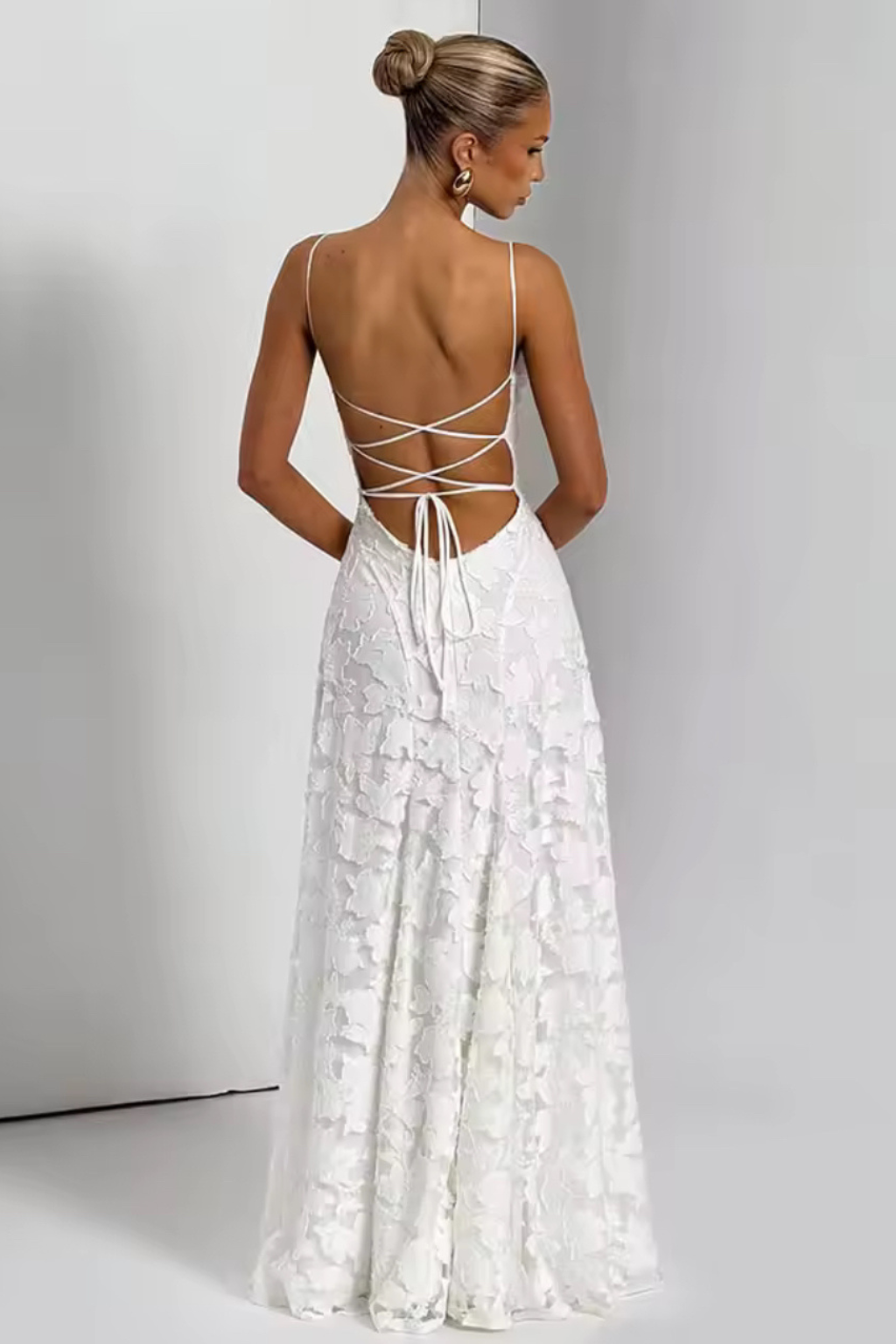 Aurora Lace Backless Maxi Dress