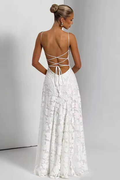 Aurora Lace Backless Maxi Dress
