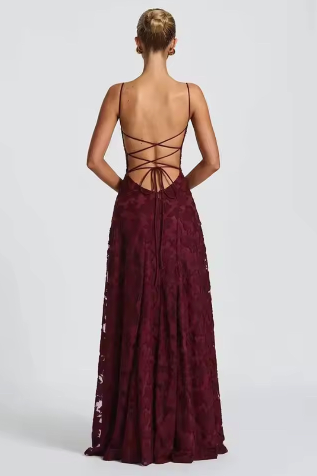 Aurora Lace Backless Maxi Dress