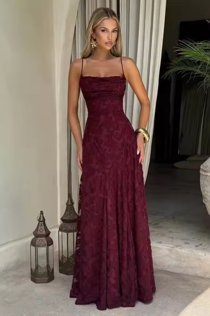 Aurora Lace Backless Maxi Dress