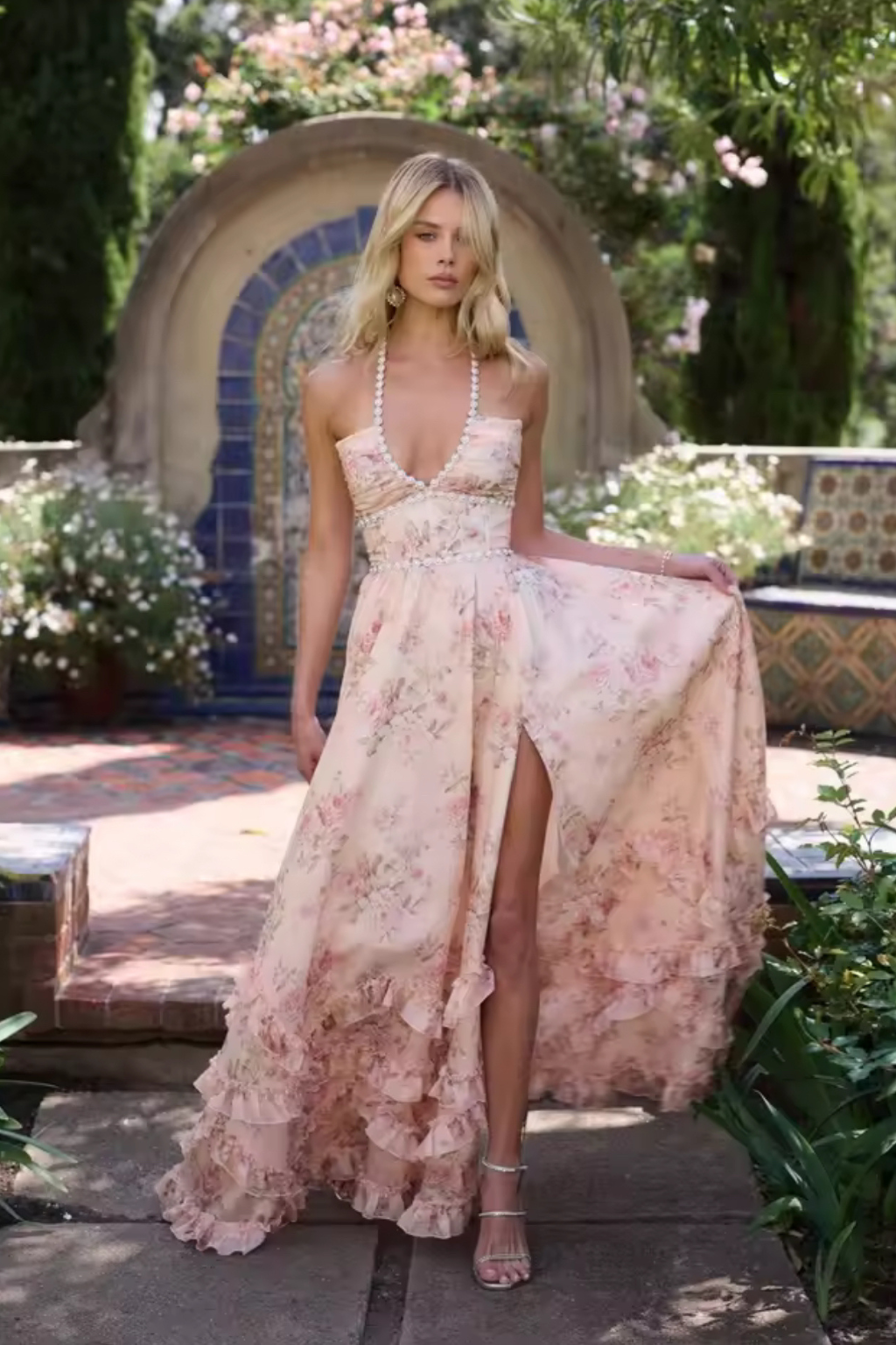 Seraphina Floral Ruffle Maxi Dress