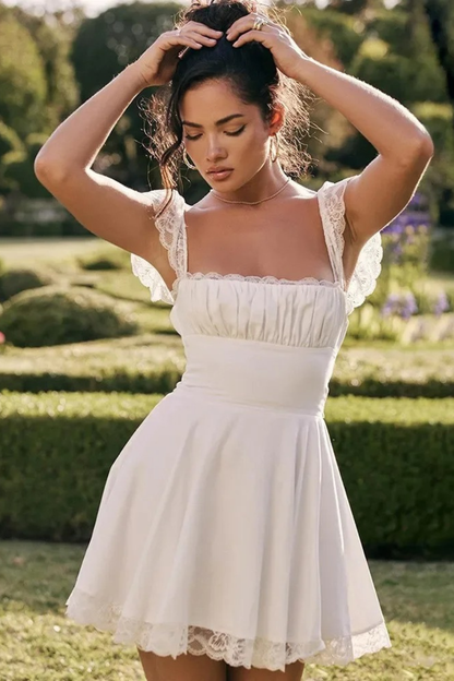 Elara Lace Mini Dress Black