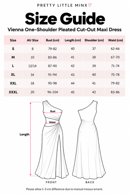 Vienna One-Shoulder Pleated Cut-Out Maxi Dress
