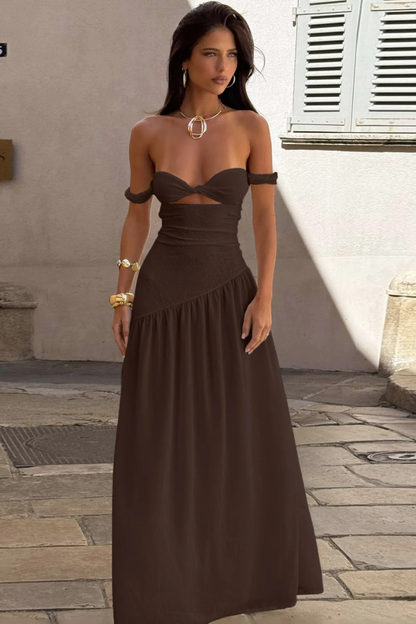 Santorini Off-Shoulder Maxi Dress White