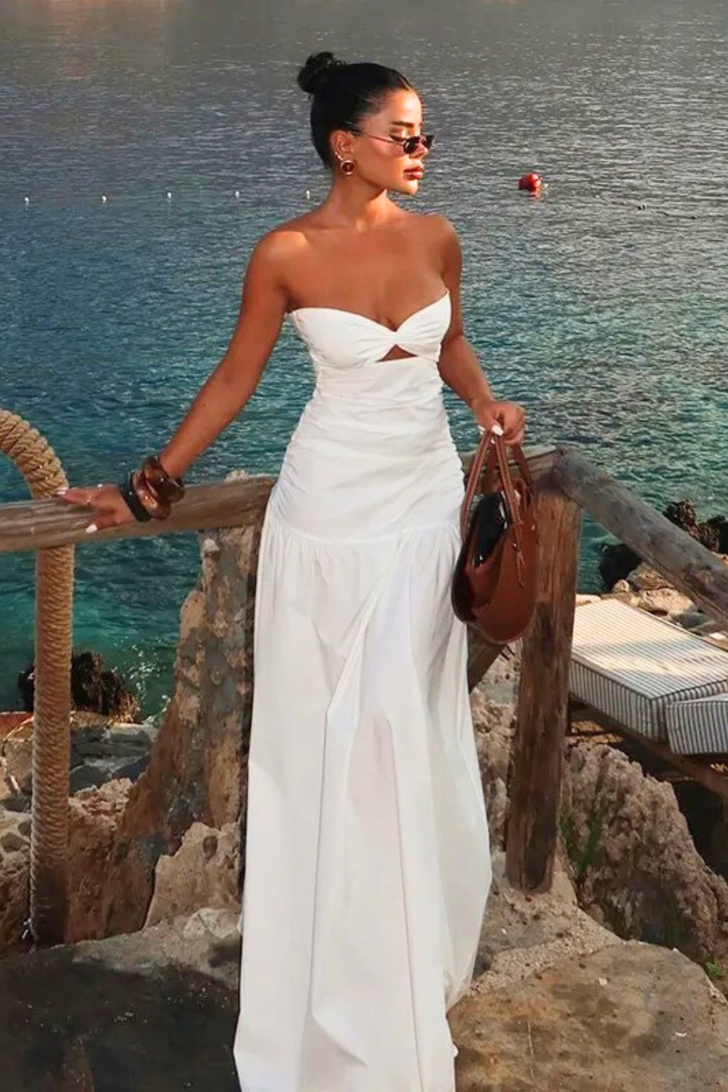 Riviera Dream Strapless Maxi Dress