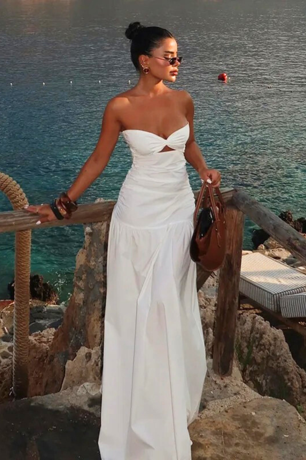 Riviera Dream Strapless Maxi Dress Pretty Little Minx Riviera Dream Strapless Maxi Dress Pretty Little Minx
