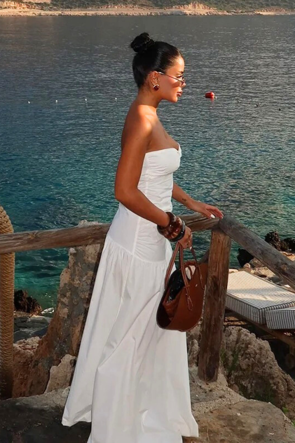 Riviera Dream Strapless Maxi Dress