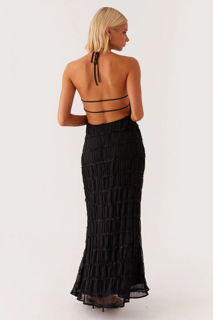 Isla Halter Maxi Dress Black