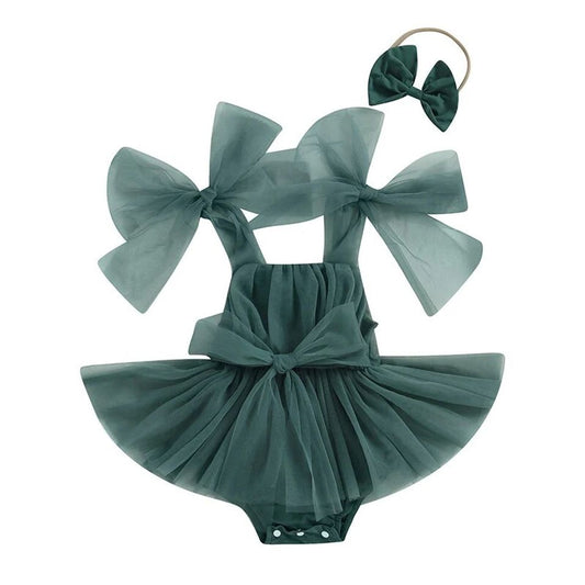 Tulle Romper Emerald