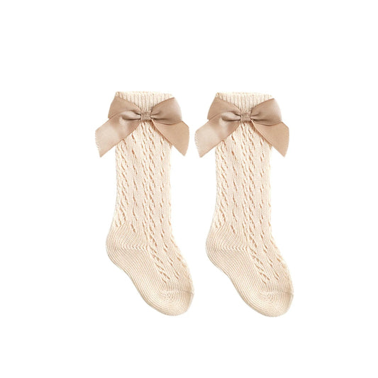 Bow Net Sock Tan