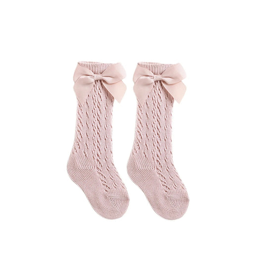 Bow Net Sock Pink