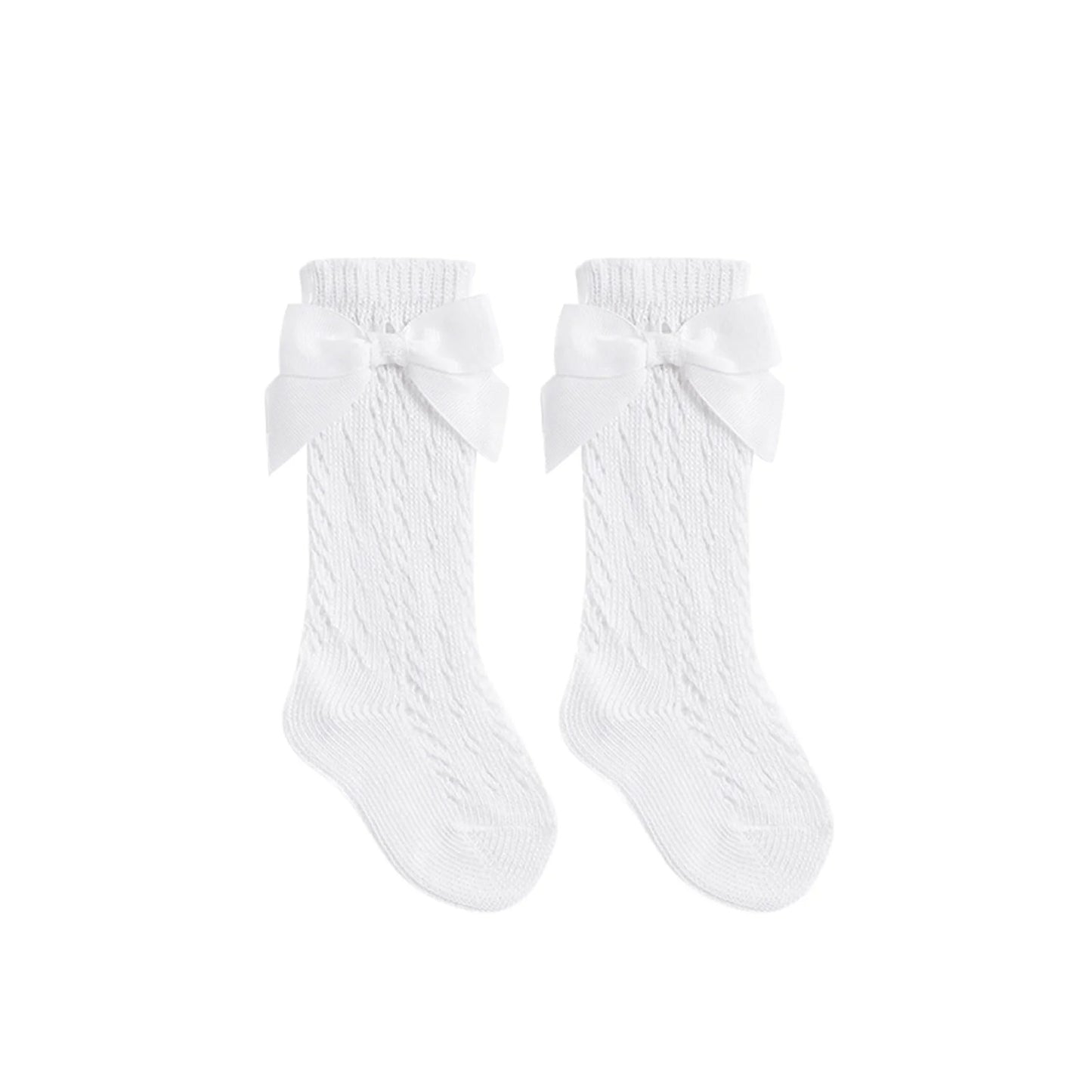Bow Net Sock White